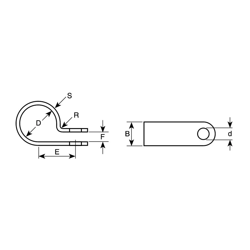 HellermannTyton Polyamide P-Clip 10 mm Width, 3.2 mm Closed Inside Diameter, Natural Colour 211-60019 H1P-PA66-NA