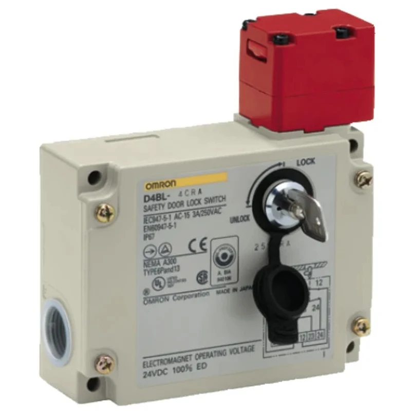 Omron Solenoid Interlock Switch D4BL Series 24V DC Power to Unlock Metal Housing IP67 