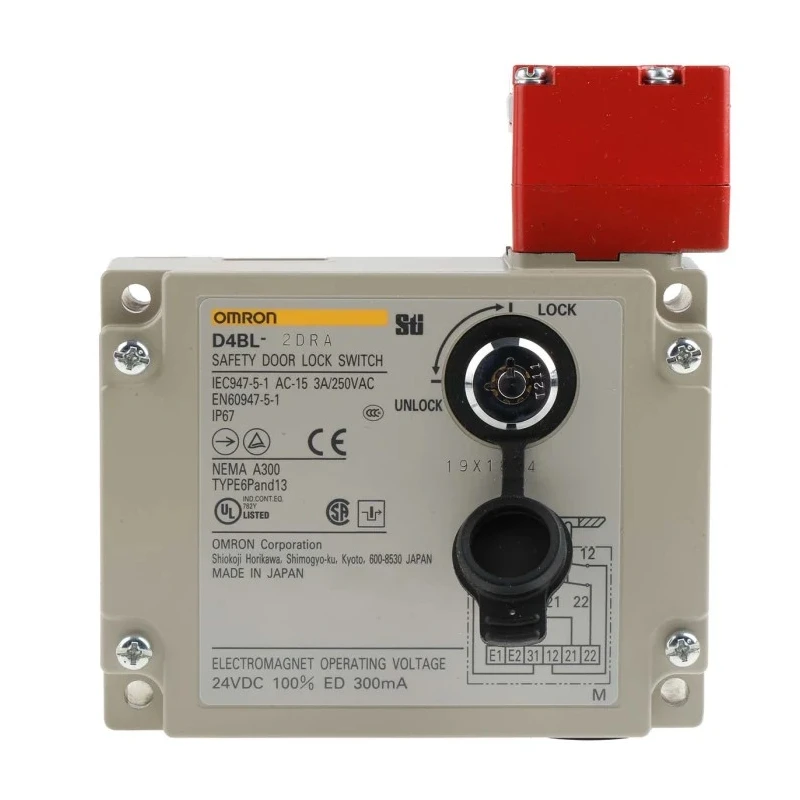 Omron Solenoid Interlock Switch D4BL Series 24V DC Power to Unlock Metal Housing IP67 