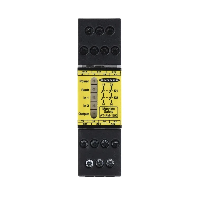 Banner Push Button Safety Monitoring Relay 6A Current Rating 24V DC AT-FM-10K