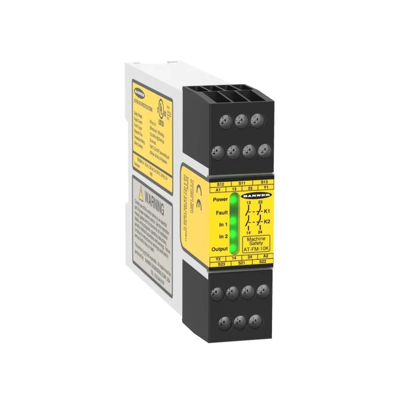Banner Push Button Safety Monitoring Relay 6A Current Rating 24V DC AT-FM-10K