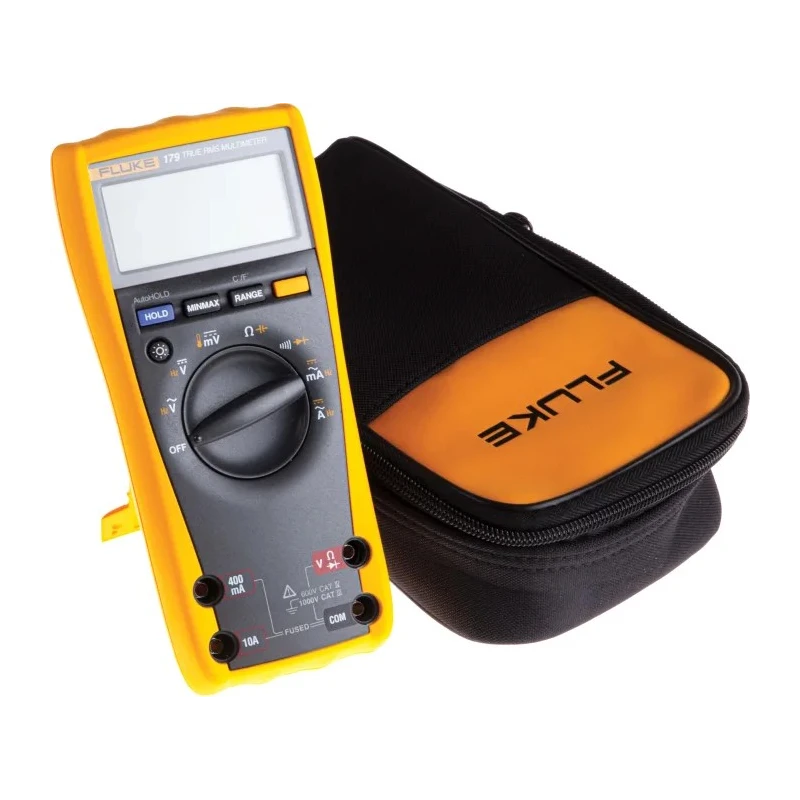 Fluke Portable True-RMS Digital Multimeter Kit with Probes, Test Leads and Case Fluke 179 + C25