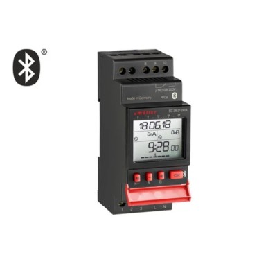 Muller Digital SC DIN Rail Time Switch, 2-Channel, 115V AC, 100 Memory Spaces, Bluetooth SC 28.21 PRO4 115V 50-60HZ