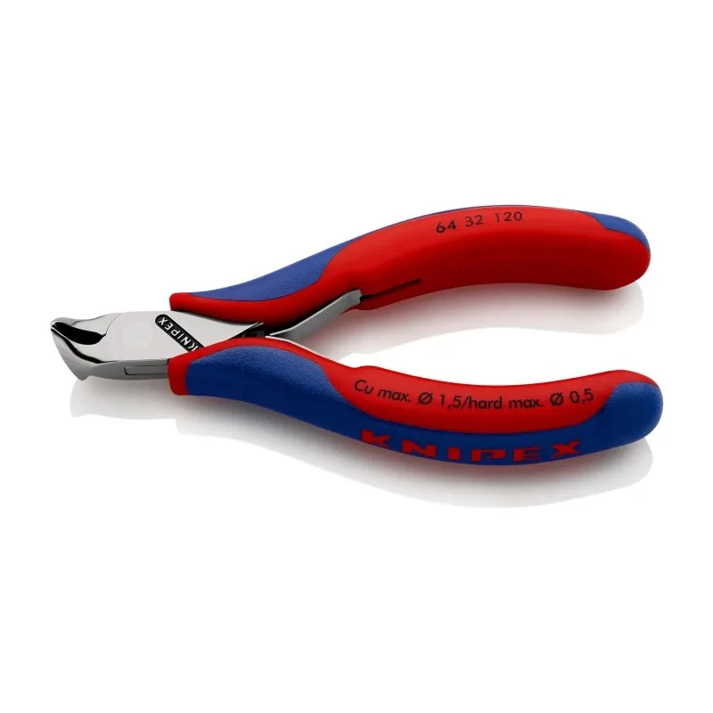 Knipex 120mm Bi-Material Handle End Cutter with 1.5 mm Cutting Capacity 64 32 120