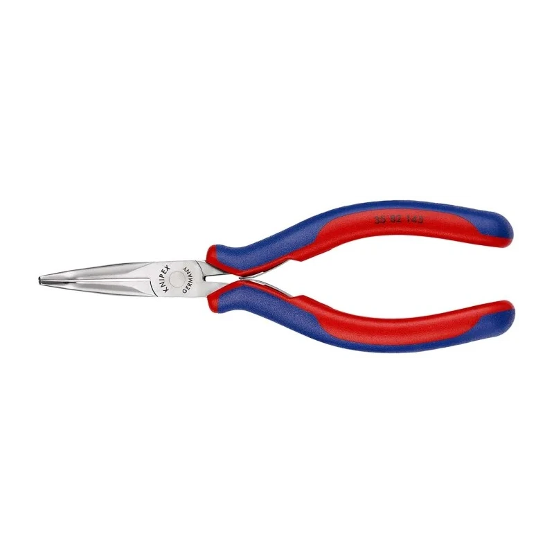 Knipex Long Nose Plier Comfort Grip, Chrome Steel, 145mm Overall, Bent Nose, 35mm Jaw 35 82 145