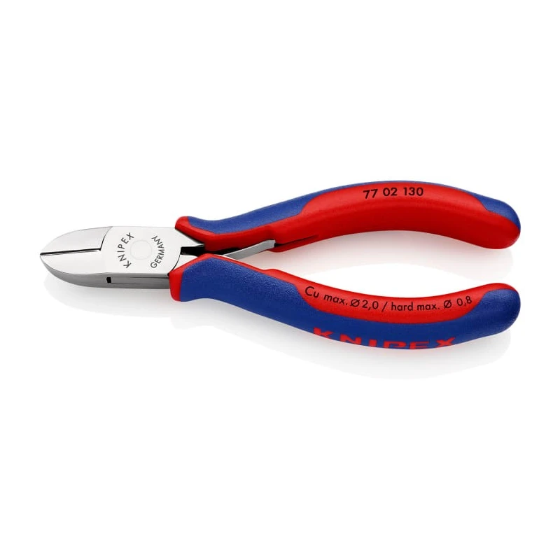 Knipex Side Cutter With Bevel, Jaw Width 11mm, Overall Length 130mm, Jaw Length 18mm, Model 77 02 130