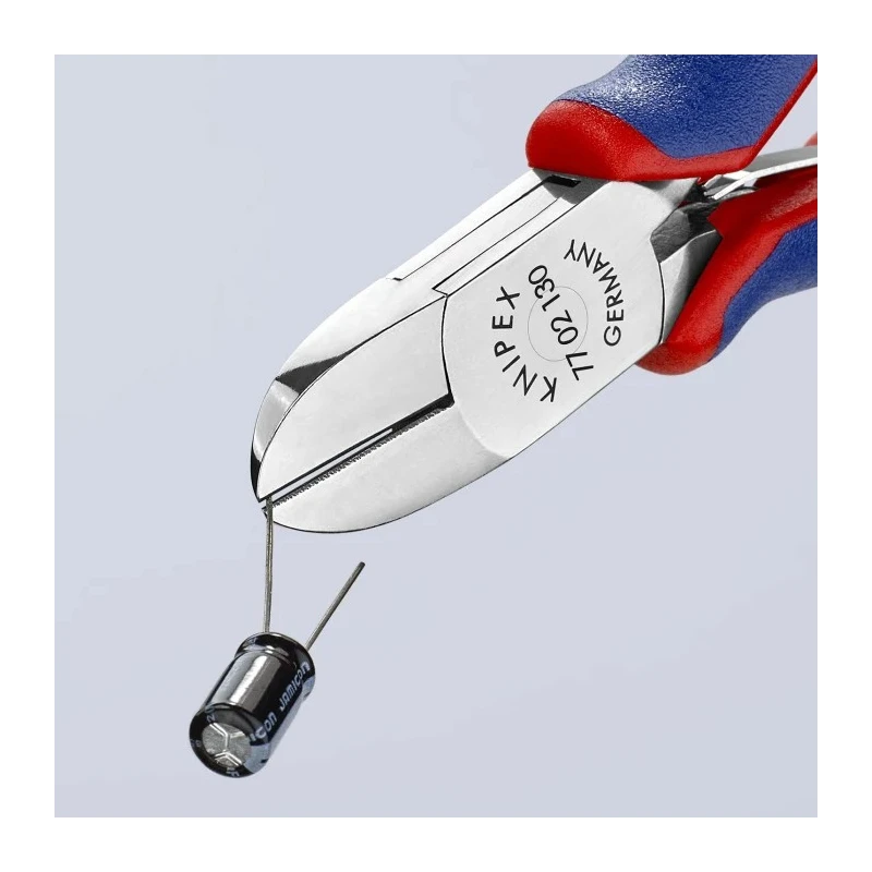 Knipex Side Cutter With Bevel, Jaw Width 11mm, Overall Length 130mm, Jaw Length 18mm, Model 77 02 130