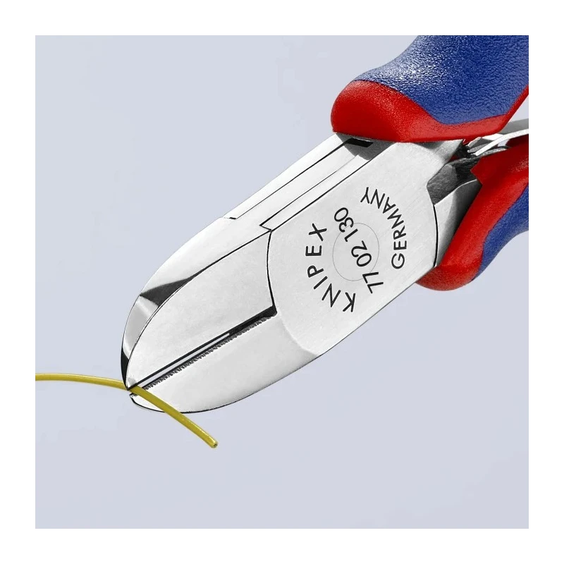 Knipex Side Cutter With Bevel, Jaw Width 11mm, Overall Length 130mm, Jaw Length 18mm, Model 77 02 130