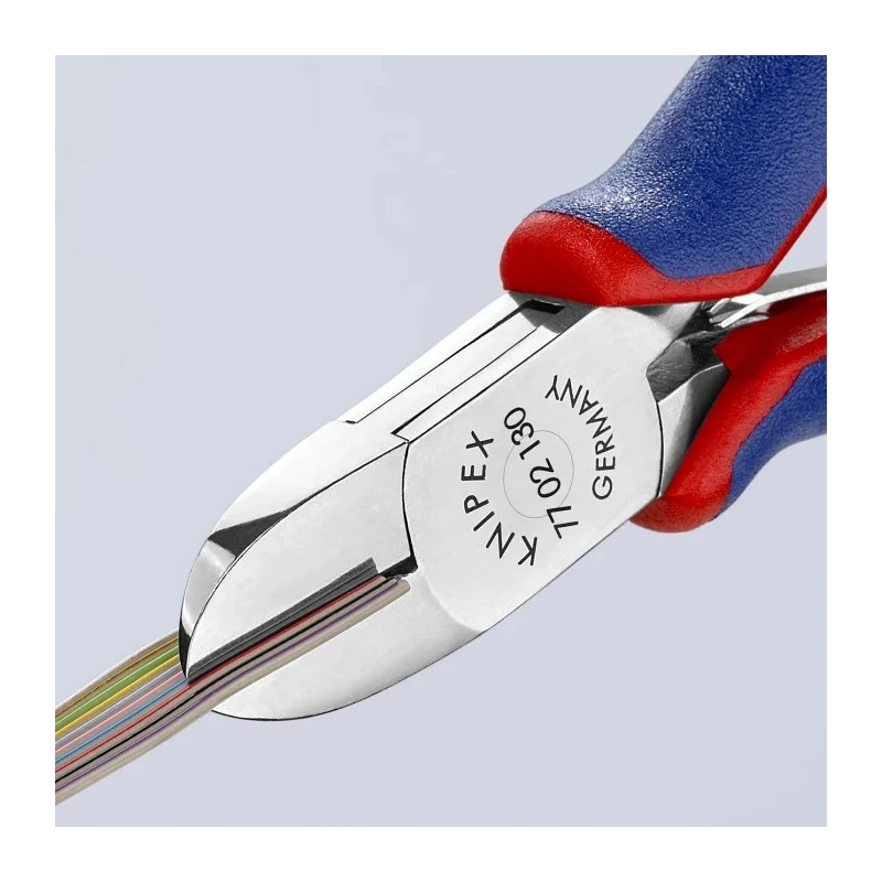 Knipex Side Cutter With Bevel, Jaw Width 11mm, Overall Length 130mm, Jaw Length 18mm, Model 77 02 130