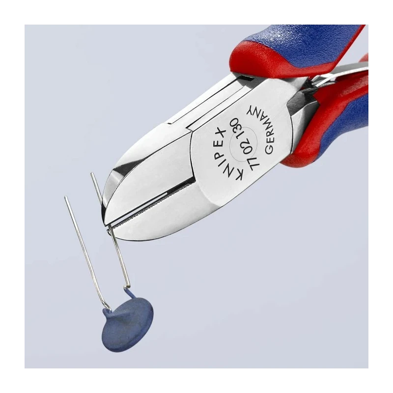Knipex Side Cutter With Bevel, Jaw Width 11mm, Overall Length 130mm, Jaw Length 18mm, Model 77 02 130