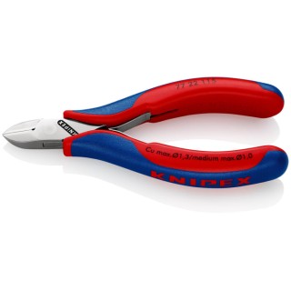Knipex Diagonal Side Cutter With Bevel Cut, 11mm Jaw Width, 115mm Length, High Grade Special Tool Steel Handles 77 22 115