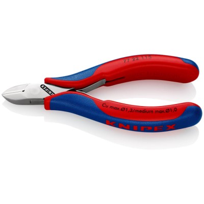 Knipex Diagonal Side Cutter With Bevel Cut, 11mm Jaw Width, 115mm Length, High Grade Special Tool Steel Handles 77 22 115