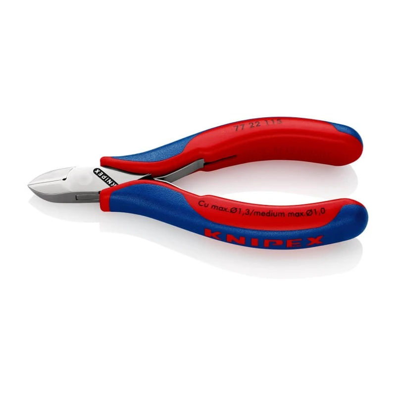 Knipex Diagonal Side Cutter With Bevel Cut, 11mm Jaw Width, 115mm Length, High Grade Special Tool Steel Handles 77 22 115