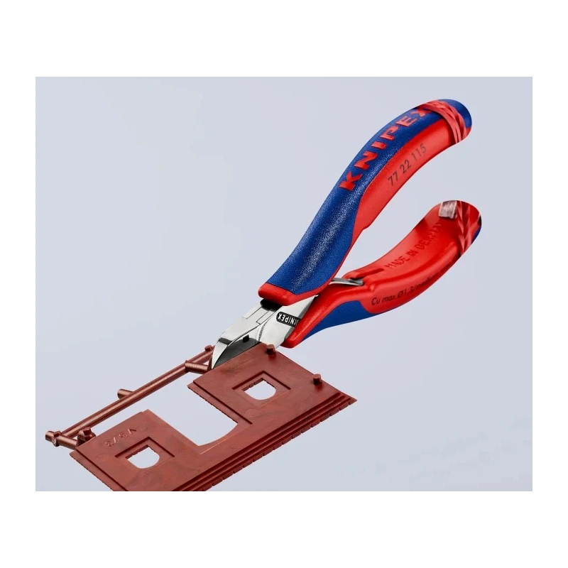 Knipex Diagonal Side Cutter With Bevel Cut, 11mm Jaw Width, 115mm Length, High Grade Special Tool Steel Handles 77 22 115