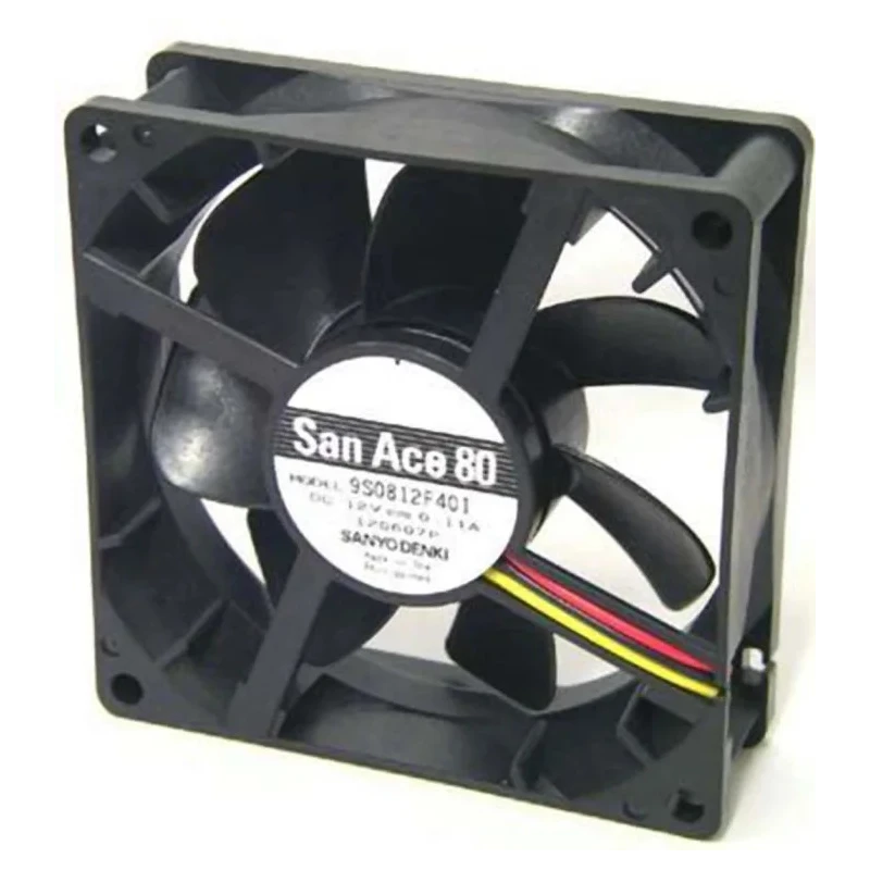 Sanyo Denki San Ace 9S Series Axial Fan 12V DC 2.76W 230mA 67m³/h 80x80x25mm 9S0812H4011