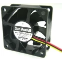 Sanyo Denki San Ace 9S Series Axial Fan 12V DC 2.4W 44m³/h 5000rpm 60mm x 60mm x 25mm 9S0612S4011