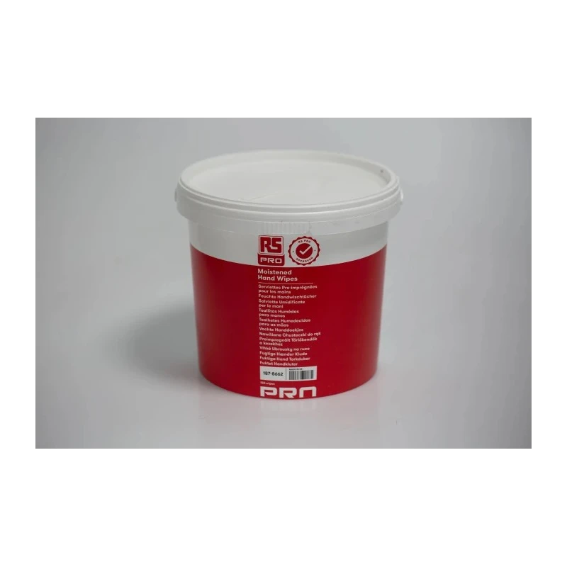 RS PRO Wet Hand Wipes Tub of 150 Single Use White Wipes for Industrial and General Purpose Hand Cleaning 187-8662