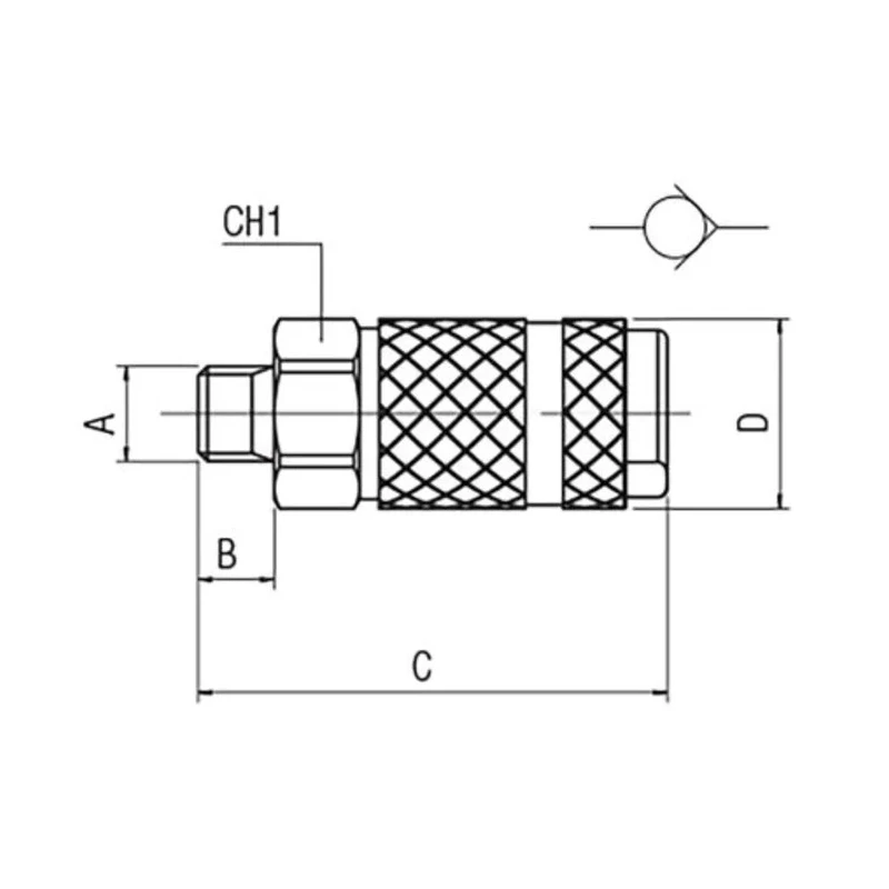 RS PRO Brass Quick Air Coupling M5 Female BSP Nickel Plated Brass Pneumatic Connector 12 bar 187-8860