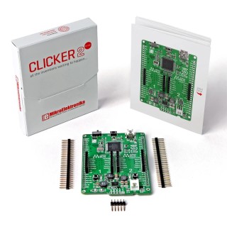 MikroElektronika Evaluation Board Clicker 2 Add On Board MIKROE-1684 with PIC18F87J50 MCU, USB and Li-Polymer Battery Power