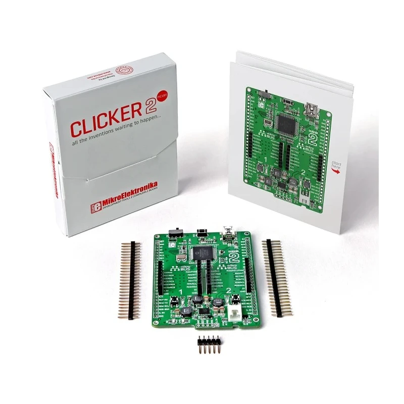 MikroElektronika Evaluation Board Clicker 2 Add On Board MIKROE-1684 with PIC18F87J50 MCU, USB and Li-Polymer Battery Power