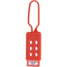 RS PRO Red 6-Lock Nylon Lockout Electrical Hasp 9.5 mm Shackle Diameter 80 mm Length 862-5161