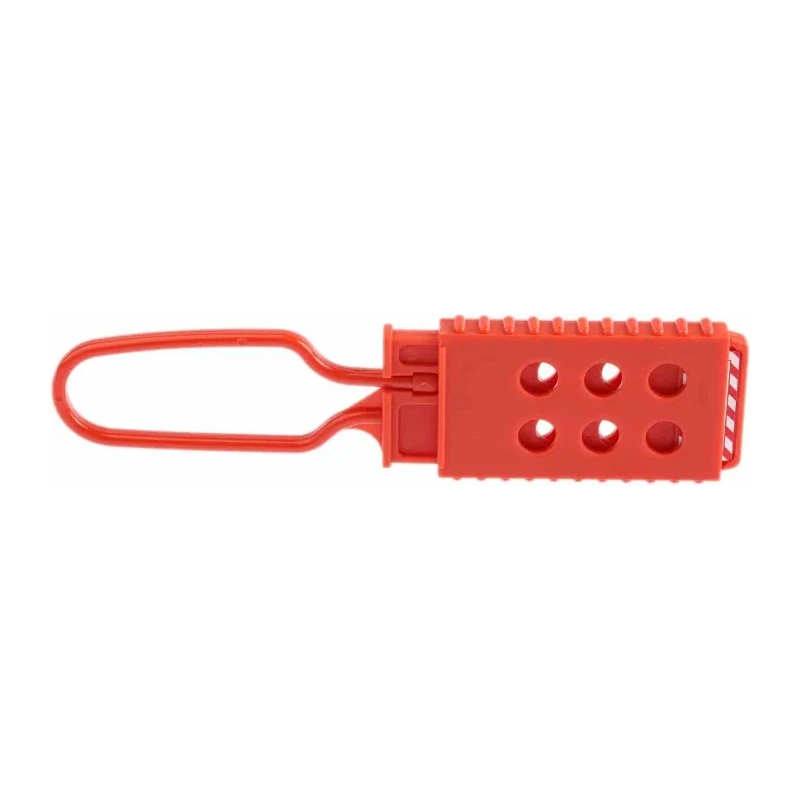 RS PRO Red 6-Lock Nylon Lockout Electrical Hasp 9.5 mm Shackle Diameter 80 mm Length 862-5161