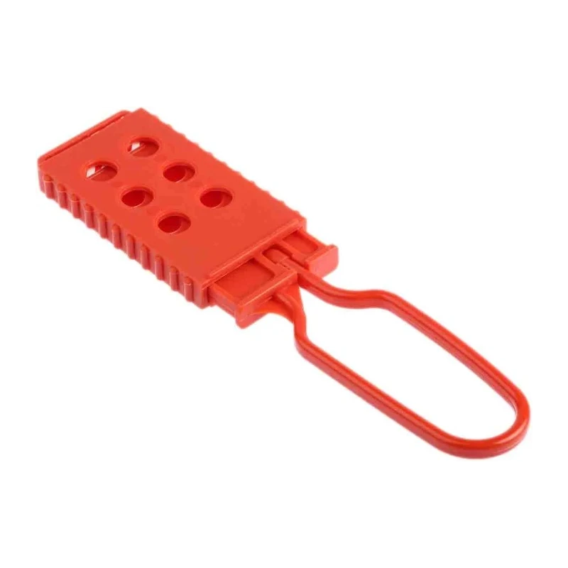 RS PRO Red 6-Lock Nylon Lockout Electrical Hasp 9.5 mm Shackle Diameter 80 mm Length 862-5161
