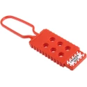 RS PRO Red 6-Lock Nylon Lockout Electrical Hasp 9.5 mm Shackle Diameter 80 mm Length 862-5161