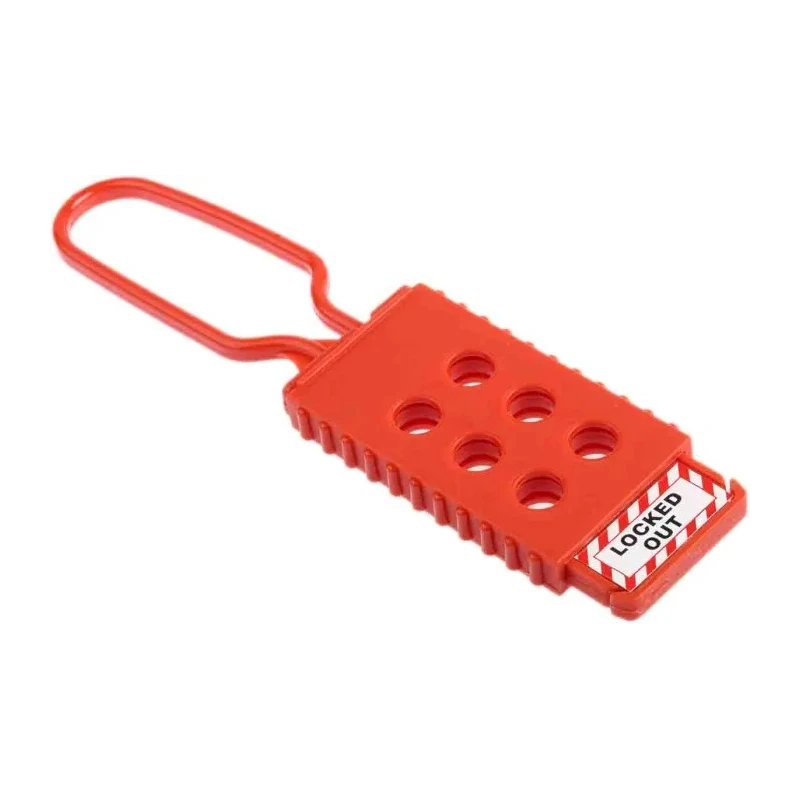 RS PRO Red 6-Lock Nylon Lockout Electrical Hasp 9.5 mm Shackle Diameter 80 mm Length 862-5161