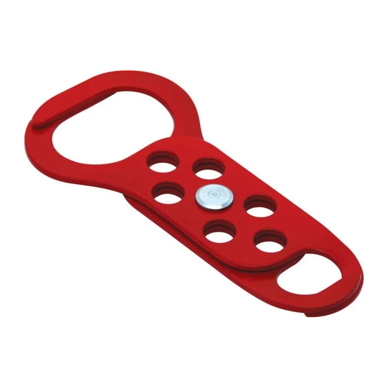 RS PRO Red Steel Lockout Hasp 6-Lock Capacity 9 mm Shackle Diameter 862-5152