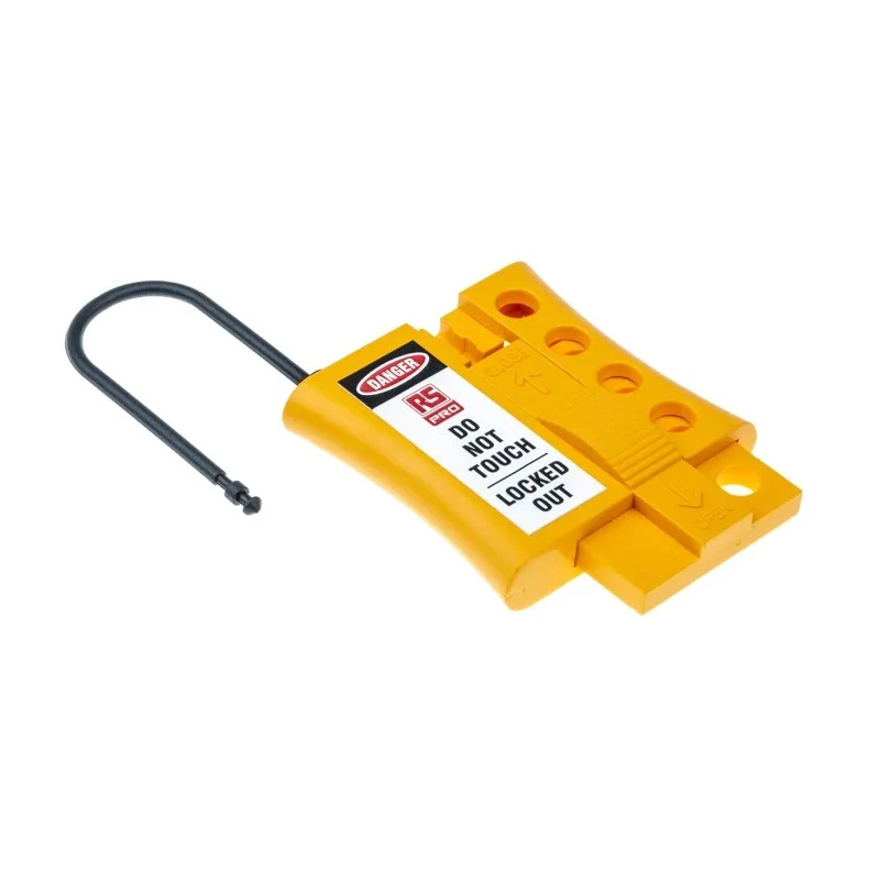 RS PRO Yellow Black 4-Lock Lockout Electrical Hasp Nylon ABS 7.25mm Shackle Diameter 862-5174