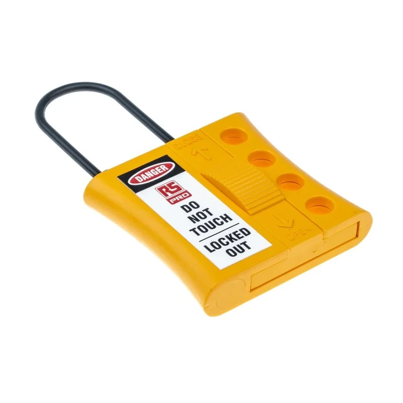 RS PRO Yellow Black 4-Lock Lockout Electrical Hasp Nylon ABS 7.25mm Shackle Diameter 862-5174
