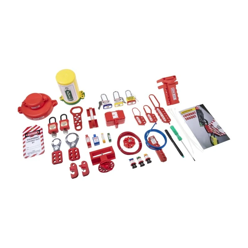 RS PRO White Lockout Kit for Machine and Electrical Panel Safety 24-Piece Portable Set 862-5247
