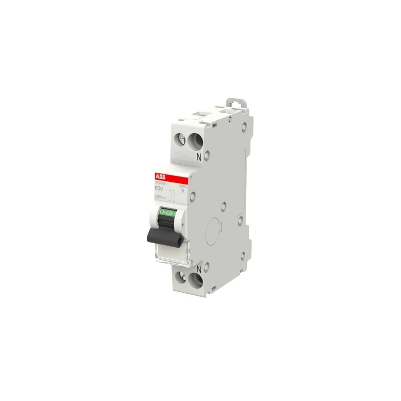 ABB Miniature Circuit Breaker, 1-Pole, 20A Current Rating, Type B Tripping, 400V AC, 10 kA Breaking Capacity SN201