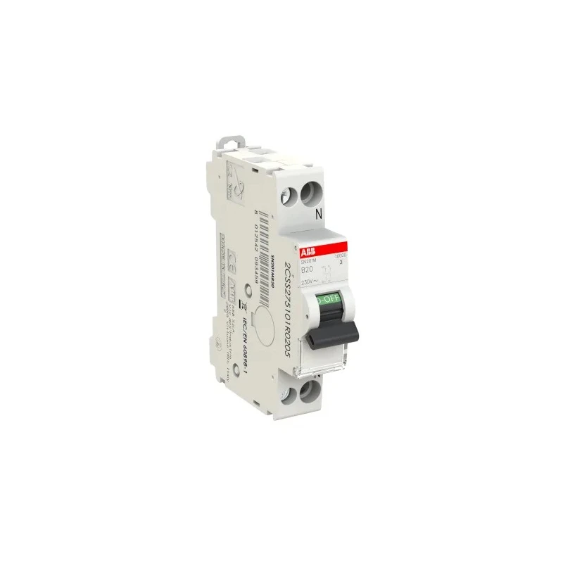 ABB Miniature Circuit Breaker, 1-Pole, 20A Current Rating, Type B Tripping, 400V AC, 10 kA Breaking Capacity SN201