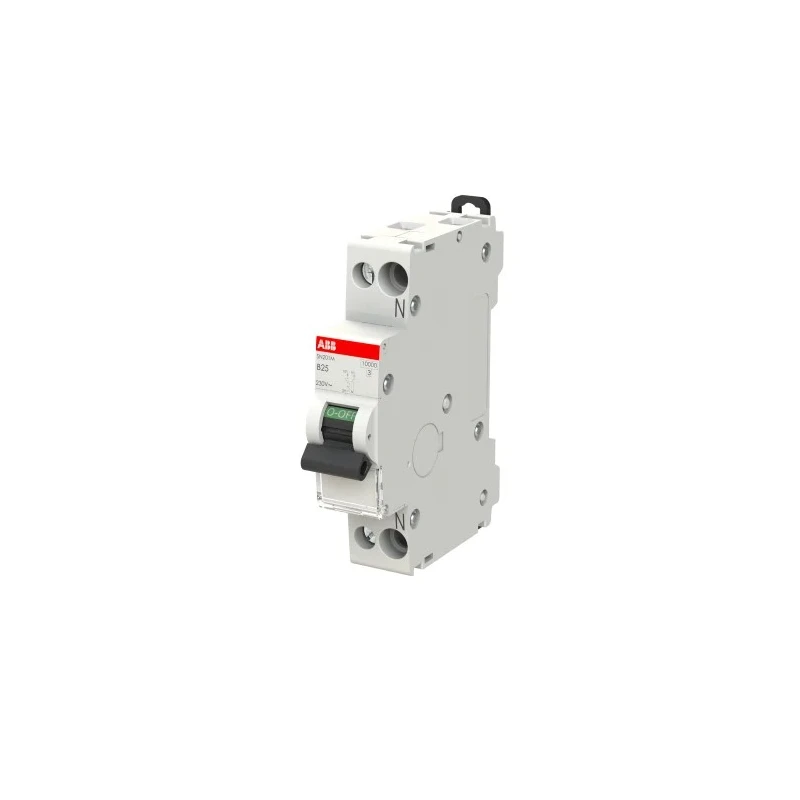 ABB Miniature Circuit Breaker, 1-Pole, 25A Current Rating, Type B Tripping, 400V AC, 10kA Breaking Capacity, DIN Rail SN201