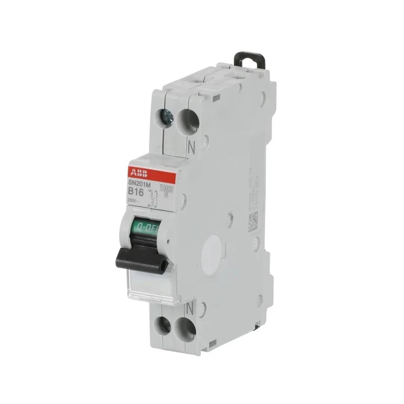 ABB SN201 Miniature Circuit Breaker, 1-Pole, 16A Current Rating, Type B Tripping, 400V AC, 10kA Breaking Capacity SN201