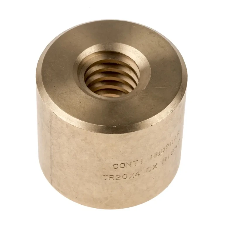 RS PRO 4 mm Cylindrical Nut for Lead Screw 20 mm, Bronze Material, Overall Length 40 mm 862-5363