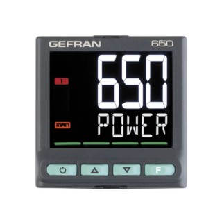 Gefran 650 Panel PID Temperature Controller, 2 Output Relay, 27V Supply, LCD Display, IP65 F065796/ 650-R-R00-00000-0-G