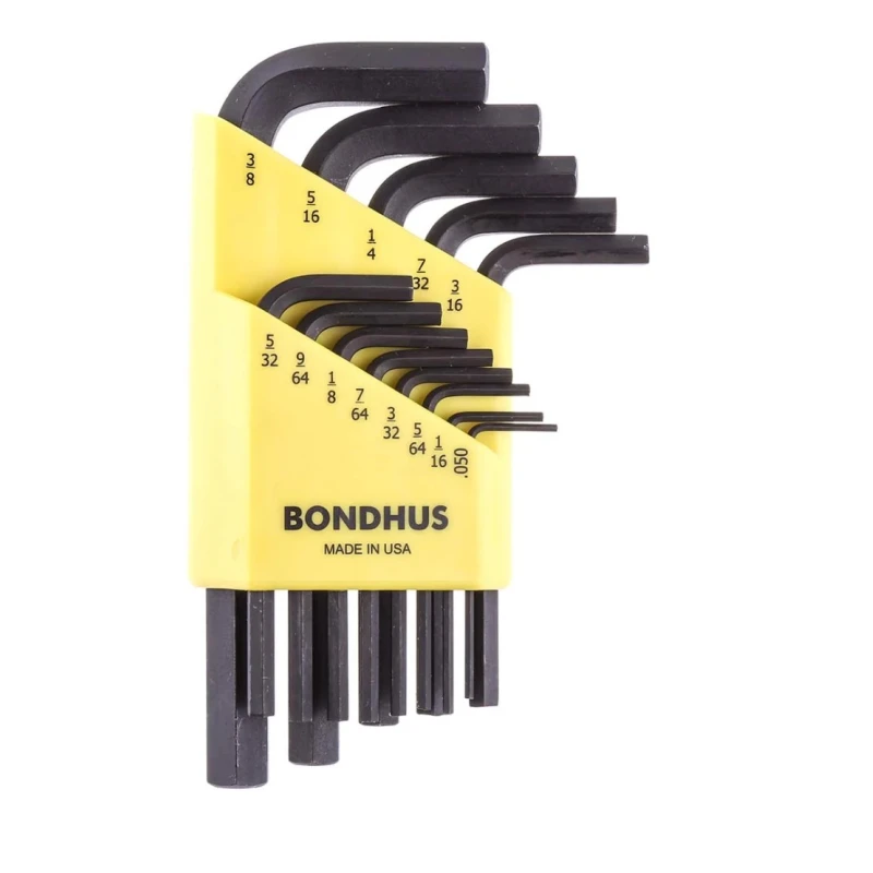 Bondhus 13 Piece L Imperial Hex Key Set Steel Black Finish Hex Size 0.05 to 3/8 HLX13S