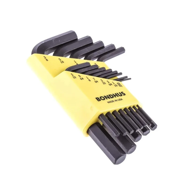 Bondhus 13 Piece L Imperial Hex Key Set Steel Black Finish Hex Size 0.05 to 3/8 HLX13S