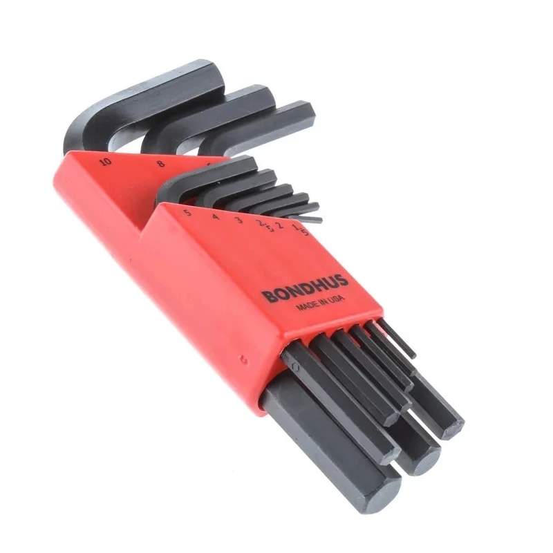Bondhus 9 Piece L Metric Hex Key Set Hex Size 1.5 to 10 mm HLX9MS