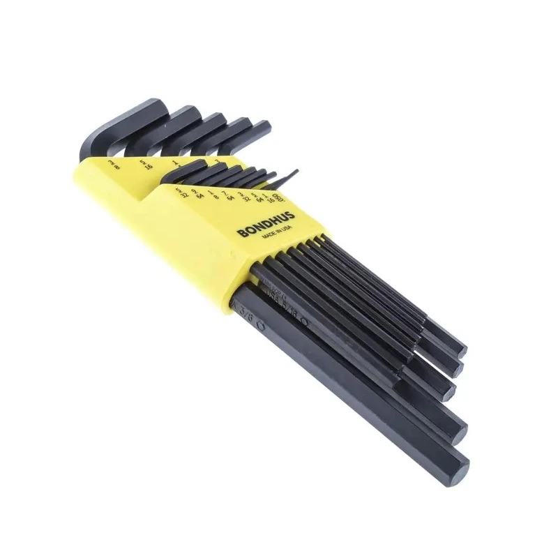 Bondhus 13 Piece L Imperial Hex Key Set, Hex Size 0.05 to 3/8 Inch, High Torque Steel Protanium HLX13L