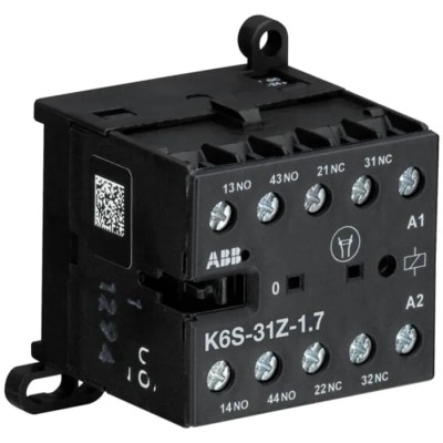 ABB Contactor Relay, 32V dc Coil, 4-Pole, 4A Contact Current, 2.8W Power, 3 NO/1 NC Auxiliary GJH1213001R7312 K6S-31Z-2.8-72