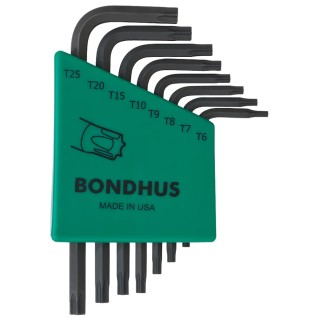 Bondhus 8-Piece Torx Key Set L Shape, Short and Long Arm, Protanium High Torque Steel TLXS8S