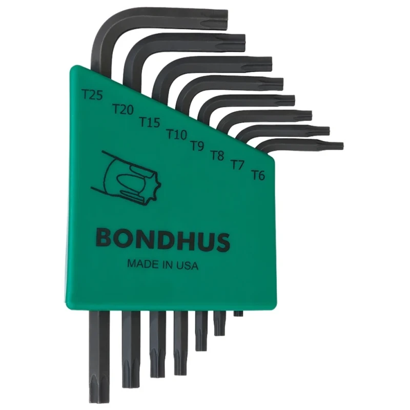 Bondhus 8-Piece Torx Key Set L Shape, Short and Long Arm, Protanium High Torque Steel TLXS8S