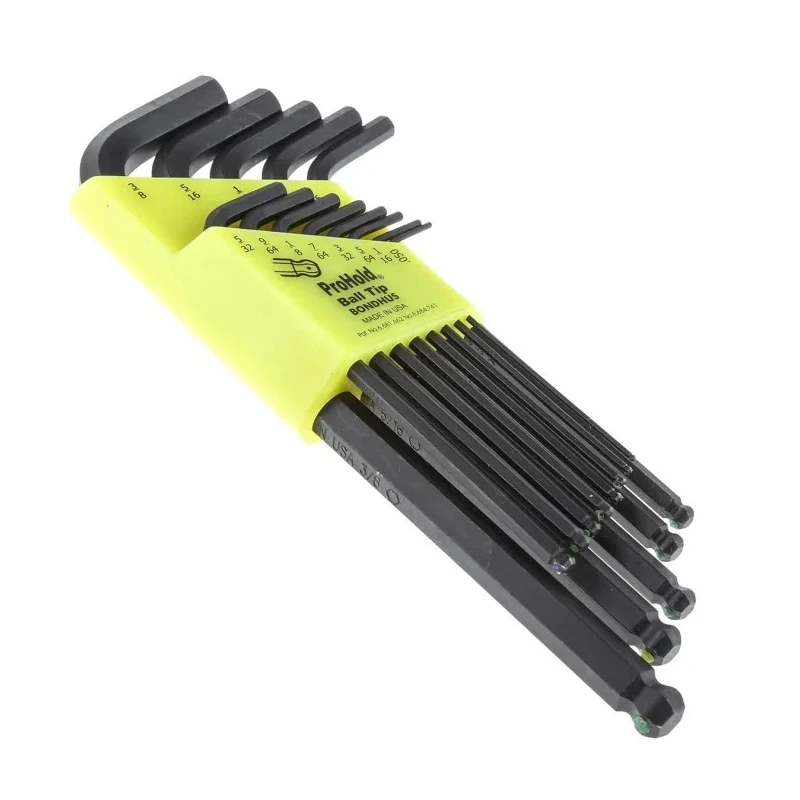 Bondhus 13 Piece L Imperial Hex Key Set with Hex Sizes 0.05 to 9.53 mm, ProHold Tip, ProGuard Finish PBLX13