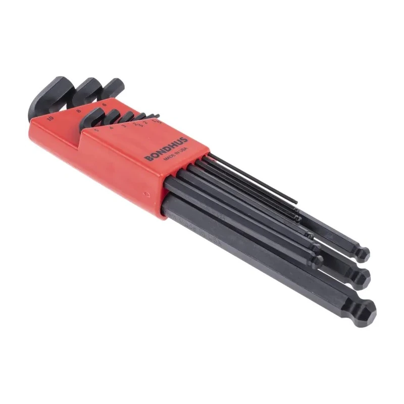 Bondhus 9 Piece L Metric Hex Key Set Steel Hex Ball End 1.5 to 10 mm SBLX9MM