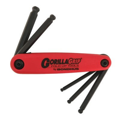 Bondhus 5 Piece Folding Metric Hex Key Set, Hex Sizes 5 to 10 mm, Corrosion Resistant Steel BF5M