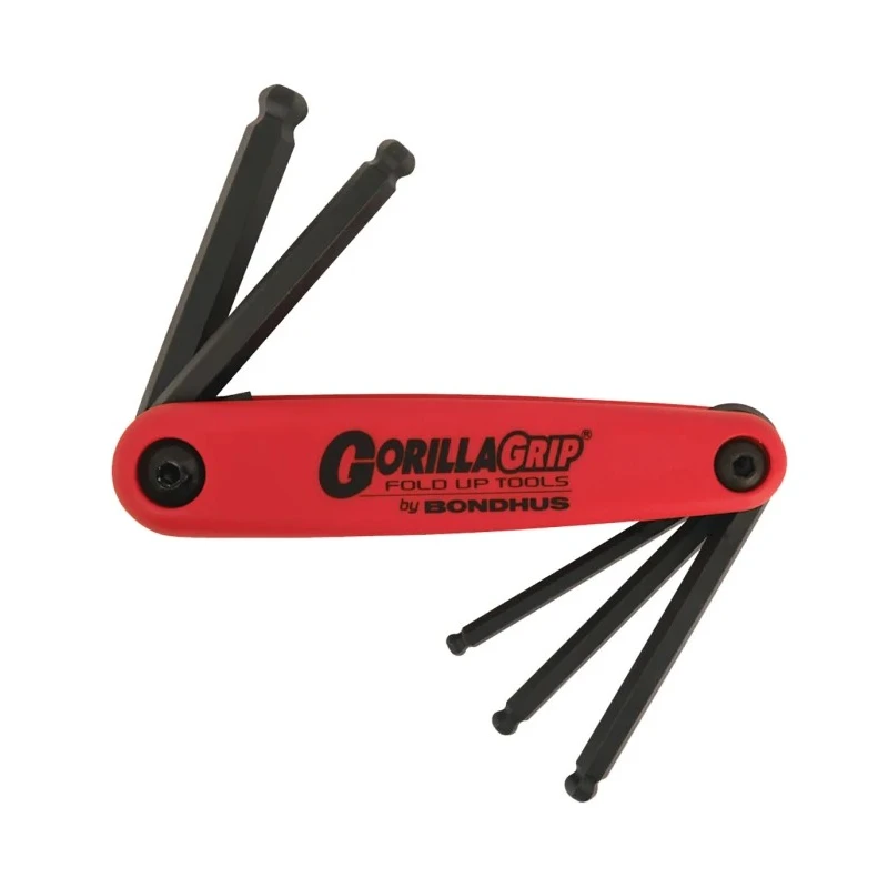Bondhus 5 Piece Folding Metric Hex Key Set, Hex Sizes 5 to 10 mm, Corrosion Resistant Steel BF5M